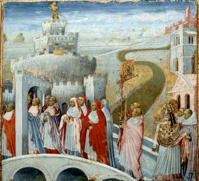 Procesión del Papa Gregorio I el Grande en el Castillo de Sant