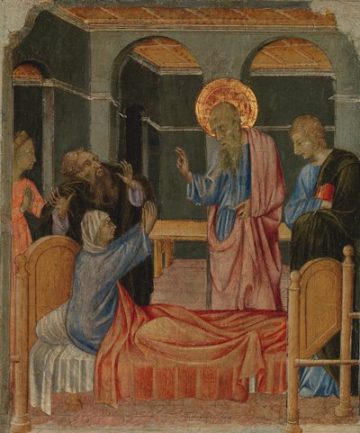 San Juan Evangelista resucita a Drusiana, ca. 1460 de Giovanni di Paolo