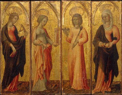Santas Catalina de Alejandría, Bárbara, Águeda y Margarita de Giovanni di Paolo