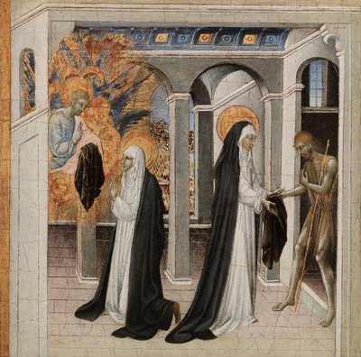 Santa Catalina de Siena y el mendigo de Giovanni di Paolo