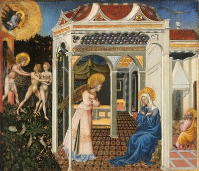 La Anunciación y la Expulsión del Paraíso de Giovanni di Paolo