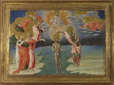 El Bautismo de Cristo Panel Predela de Giovanni di Paolo