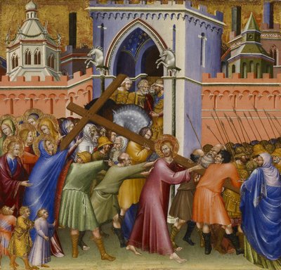 Cristo en el Camino al Calvario, del retablo de Malavolti, 1426 de Giovanni di Paolo di Grazia