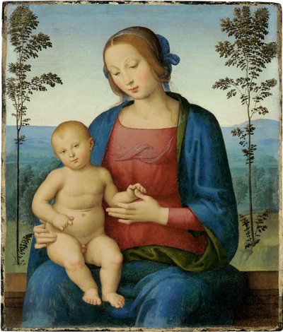 La Virgen y el Niño (Madonna and Child) - Pintura de Lo Spagna (Giovanni di Pietro) (1450-1528), óleo sobre madera (36,8x31,4 cm), Renacimiento italiano - Colección privada de Giovanni di Pietro (c.1450 1529)