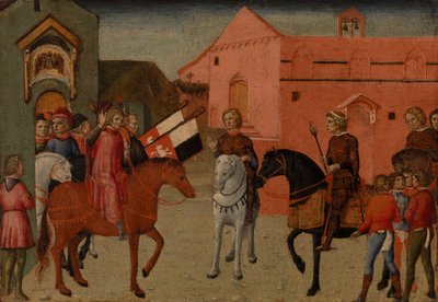 Funcionarios del gobierno de Siena recibiendo una embajada de Giovanni di Pietro
