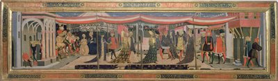 Frontal del Cassone Adimari que representa una escena de boda frente al Baptisterio de Giovanni di Ser Giovanni