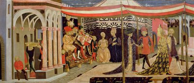 Frontal del Cassone Adimari (detalle de la sección izquierda) de Giovanni di Ser Giovanni