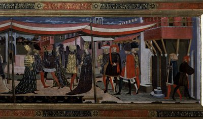 Frontal del Cassone Adimari, detalle de la sección derecha, c.1450 (detalle) de Giovanni di Ser Giovanni Scheggia