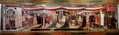 Ceremonia de boda en el panel renacentista que decora el Cassone Adimari de Giovanni di Ser Giovanni Scheggia