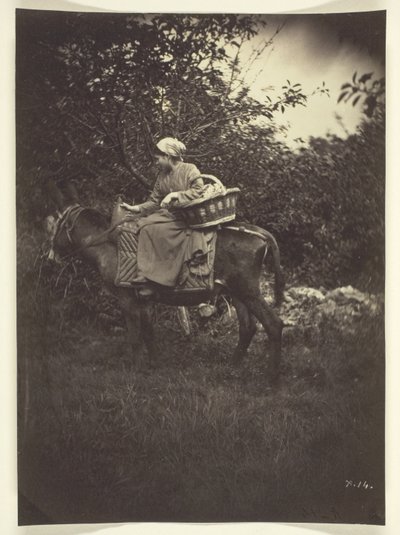 Campesina montando un burro de Giraudon