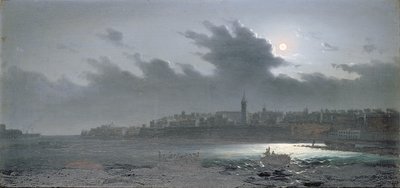 Vista de Malta desde el Puerto de Noche, 1876 de Girolamo Gianni
