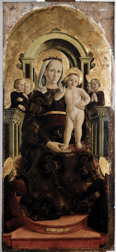 Virgen y Niño - Óleo sobre tabla de Girolamo Giovanni