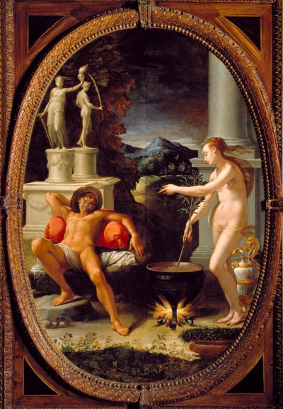 Medea rejuvenece a Eson, padre de Jasón de Girolamo Macchietti