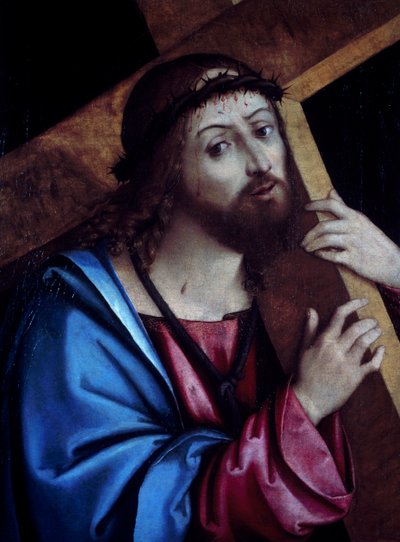 Cristo llevando la Cruz, de Girolamo Marchesi conocido como Cotignola (hacia 1471-1540), temple sobre lienzo, 41x56 cm. de Girolamo Marchesi da Cotignola