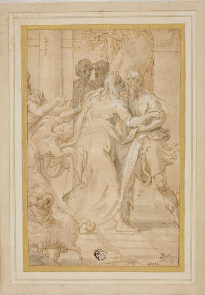 El encuentro de Joaquín y Ana en la Puerta Dorada de Girolamo Mazzola Bedoli