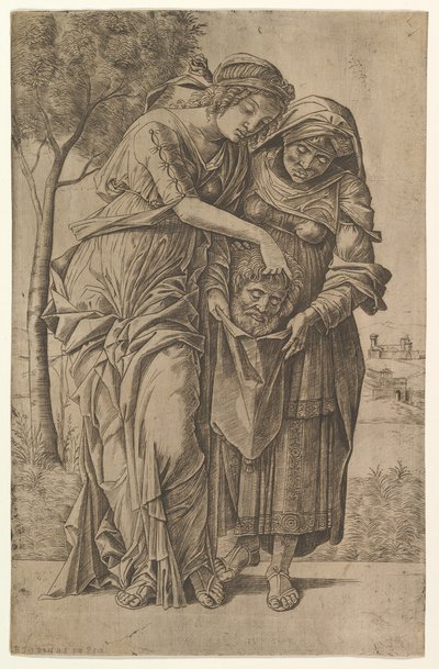 Judith y su sirvienta con la cabeza de Holofernes, 1500-1530 de Girolamo Mocetto