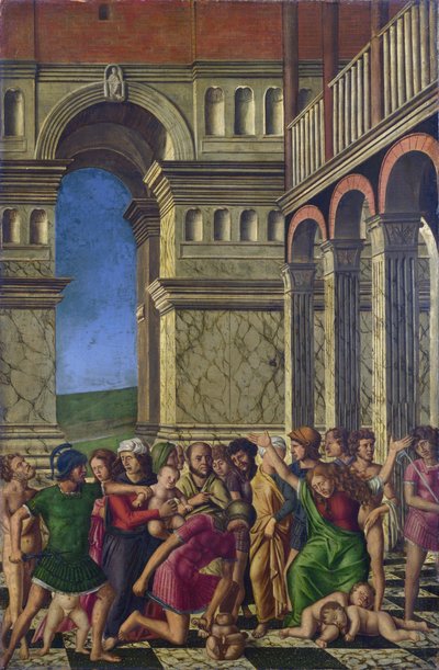La masacre de los inocentes. Pintura de Girolamo Mocetto de Girolamo Mocetto