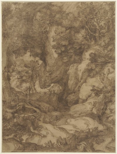 San Benito en un paisaje de Girolamo Muziano