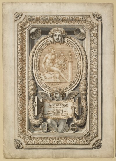 Diseño para una gema grabada en un entorno ornamental de Girolamo Odam