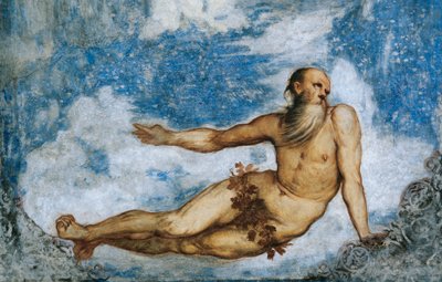 Alegoría del Invierno, detalle de frescos de Girolamo Romanino, encargado por Bernardo Clesio de Girolamo Romanino