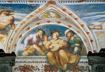 Tocador de mandolina (detalle) de Girolamo Romanino
