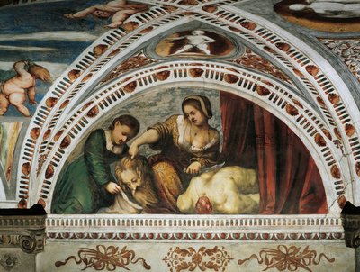 Historia de Judith y Holofernes, Detalle de los frescos de Girolamo Romanino (ca. 1484-después de 1559), Encargado por Bernardo Clesio de Girolamo Romanino