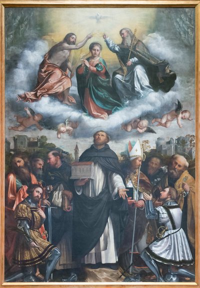 La coronación de la Virgen y santo Domingo de Girolamo Romanino