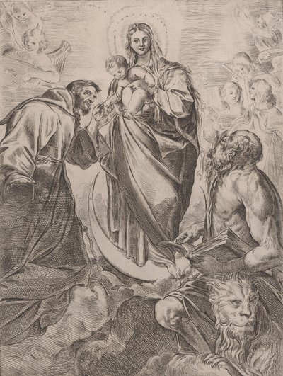La Virgen con los santos Jerónimo y Francisco de Girolamo Rossi