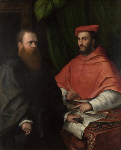 Cardenal Ippolito de Medici y Monseñor Mario Bracci, después de 1532 de Girolamo da Carpi