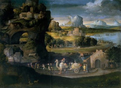 Paisaje con magos, c. 1525 de Girolamo da Carpi