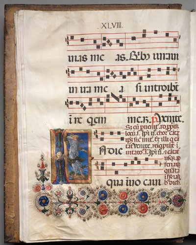 Antifonario: Inicial, ángel, c. 1470-1480 de Girolamo da Cremona