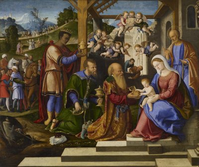 La adoración de los tres reyes, c.1525-1530 de Girolamo da Santacroce