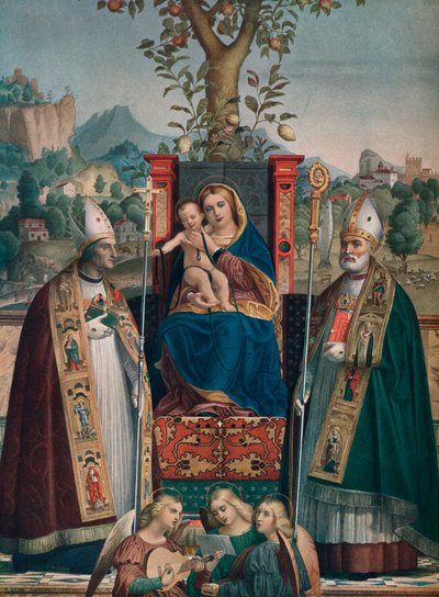 Virgen y Niño con San Lorenzo Giustiniani y Zeno de Girolamo dai Libri