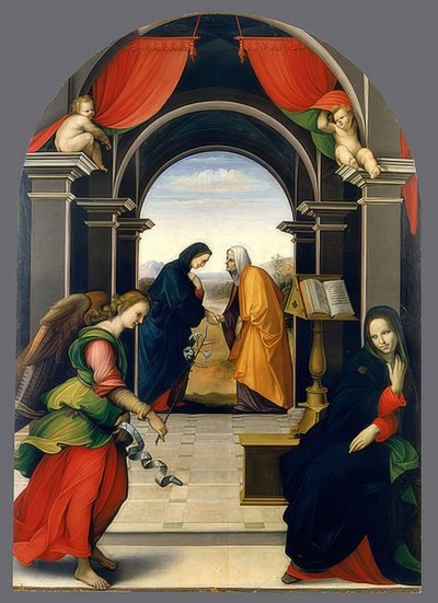 Anunciación y Visitación de María de Girolamo del Pacchia