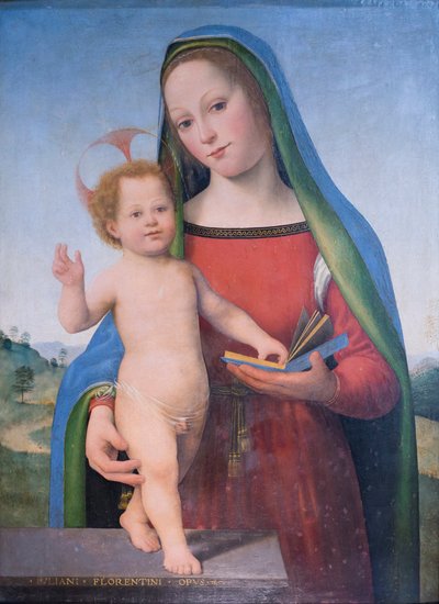 Virgen con el Niño en un paisaje de Giuliano Bugiardini