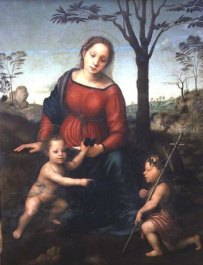 Madonna y el Niño con el infante Juan el Bautista de Giuliano Bugiardini