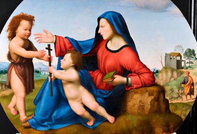 Madonna y el Niño con el joven Juan el Bautista de Giuliano Bugiardini