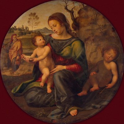 La Sagrada Familia con el joven Juan el Bautista, c. 1520 de Giuliano Bugiardini