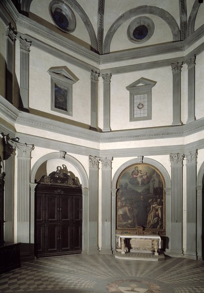 Vista de la sacristía octogonal construida según un proyecto de Giuliano da Sangallo (1445-1516) de Giuliano Giamberti da Sangallo