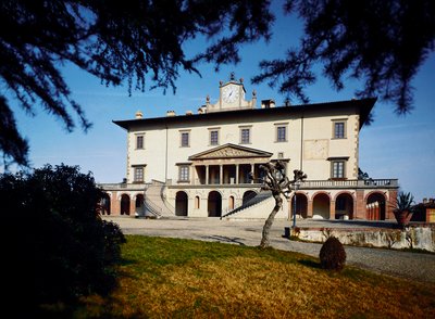 Villa Médicis; Vista de Villa Ambra en Poggio a Caiano iniciada en 1485 según un proyecto de Giuliano da Sangallo de Giuliano Giamberti da Sangallo