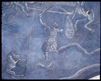 El camino del sol a través de las estrellas en la noche del 4 de julio de 1442 (detalle de Orión y Tauro) de Giuliano dArrighi Pesello
