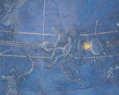 El camino del sol a través de las estrellas en la noche del 4 de julio de 1442 (detalle de Géminis y Cáncer) de Giuliano dArrighi Pesello