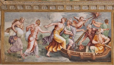 El rapto de Helena, El Caballo de Troya, Sala de Troya de Giulio (and workshop) Romano