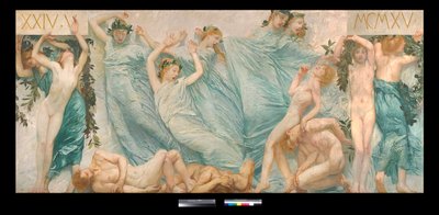 Díptico: Risveglio Pintura de Giulio Aristide Sartorio (1860-1932) 1906 Dim 180,5 x 398,5 cm Colección particular (Díptico, pintura de Giulio Aristide Sartorio Colección particular) de Giulio Aristide Sartorio