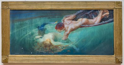 Sirena o abismo verde, c.1900 (óleo sobre lienzo) de Giulio Aristide Sartorio