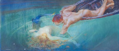 Sirena o abismo verde, c.1900 (óleo sobre lienzo) de Giulio Aristide Sartorio