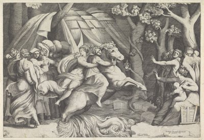 Cloelia cruza el Tíber de Giulio Bonasone