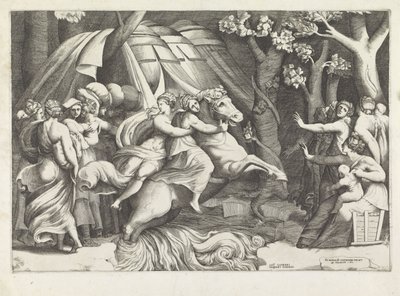 Cloelia cruza el Tíber de Giulio Bonasone