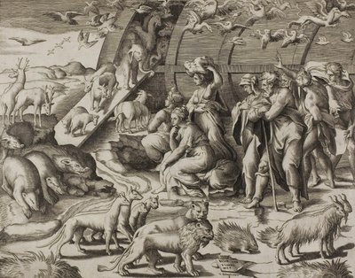 Descenso del arca de Giulio Bonasone