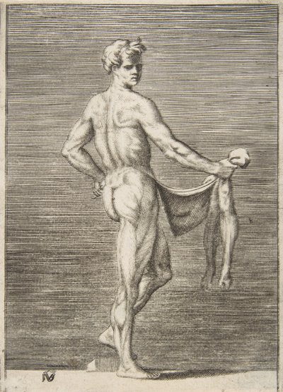 Hombre desollado visto desde atrás, 1531-76 de Giulio Bonasone